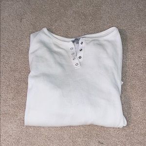 white waffle crop top